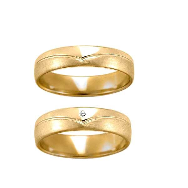 Gifteringer i gult gull 14 kt, 5 mm. GERSTNER - 280720